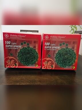 Vintage GE Holiday Classics Super Sphere Lights Decor Christmas (2)